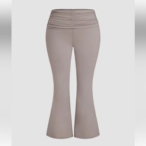 Women's Taupe Flared Yoga Pants